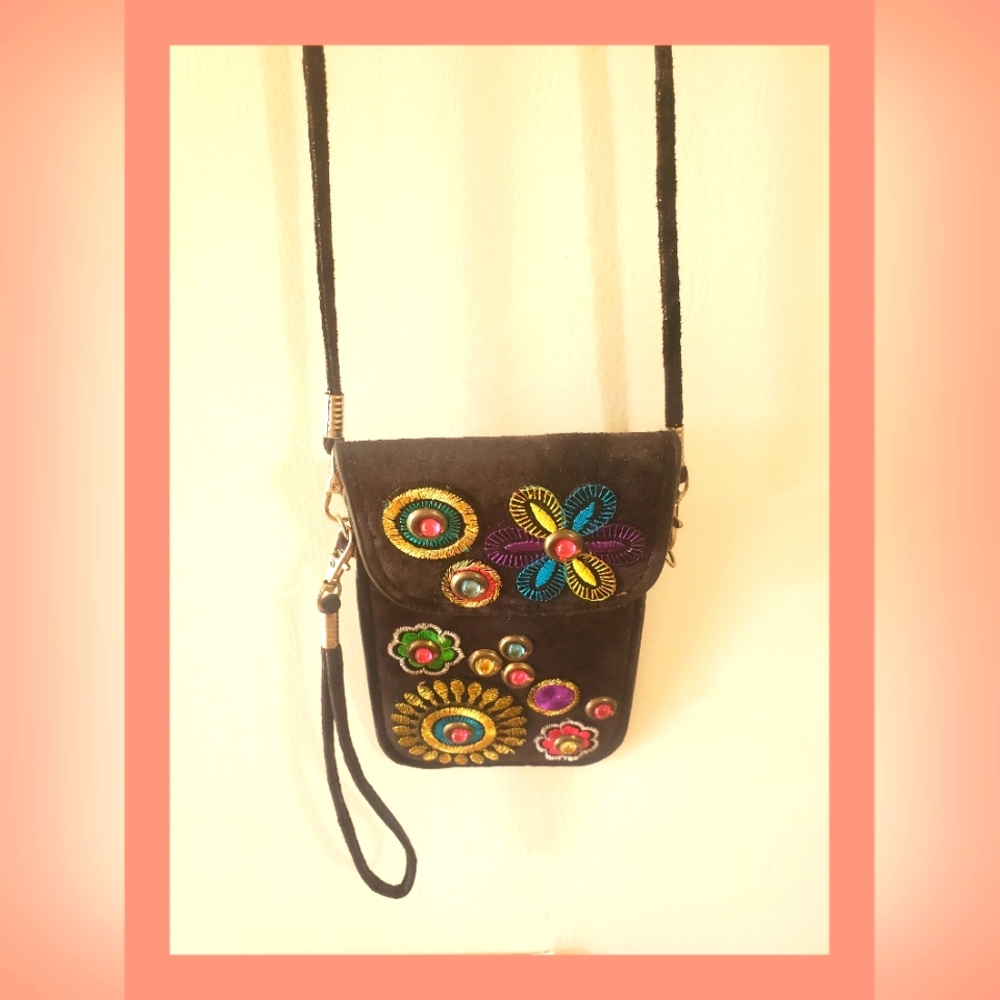 Cute Phone Crossbody or Money Carrier Bag Wristlet